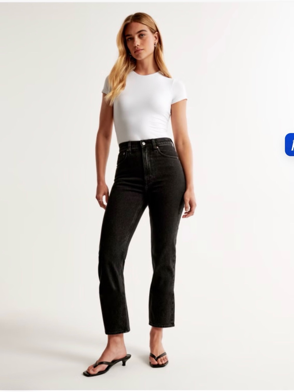 Abercrombie & Fitch Ultra High-Rise The Ankle Straight Jeans in Black